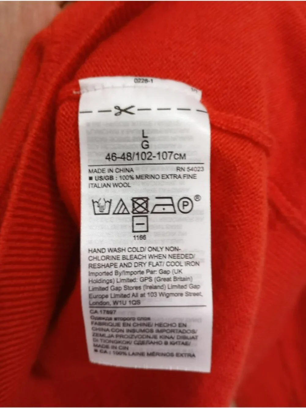 Banana Republic Italian Merino Wool Sweater Red Crewneck Mens Size L